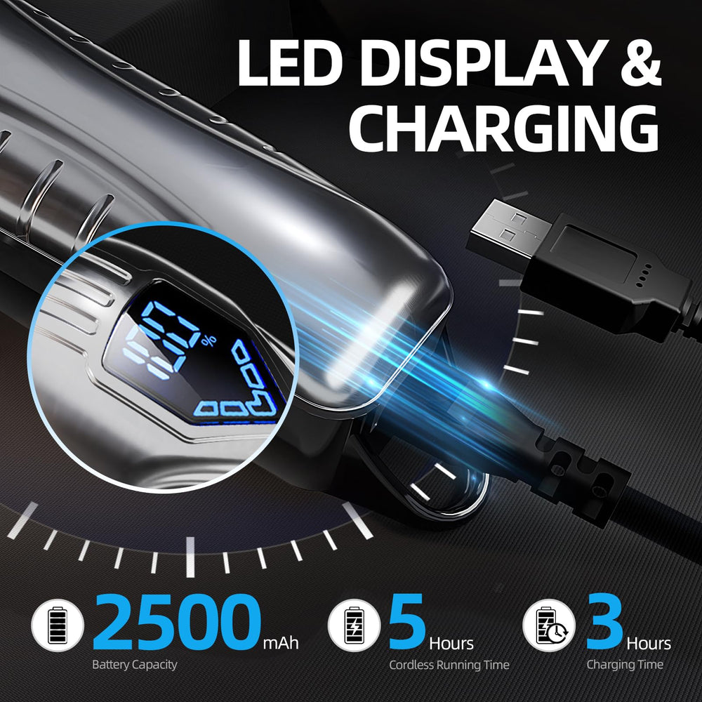 Chicclly silent technology reduces to 37–50 dB for calmer grooming.