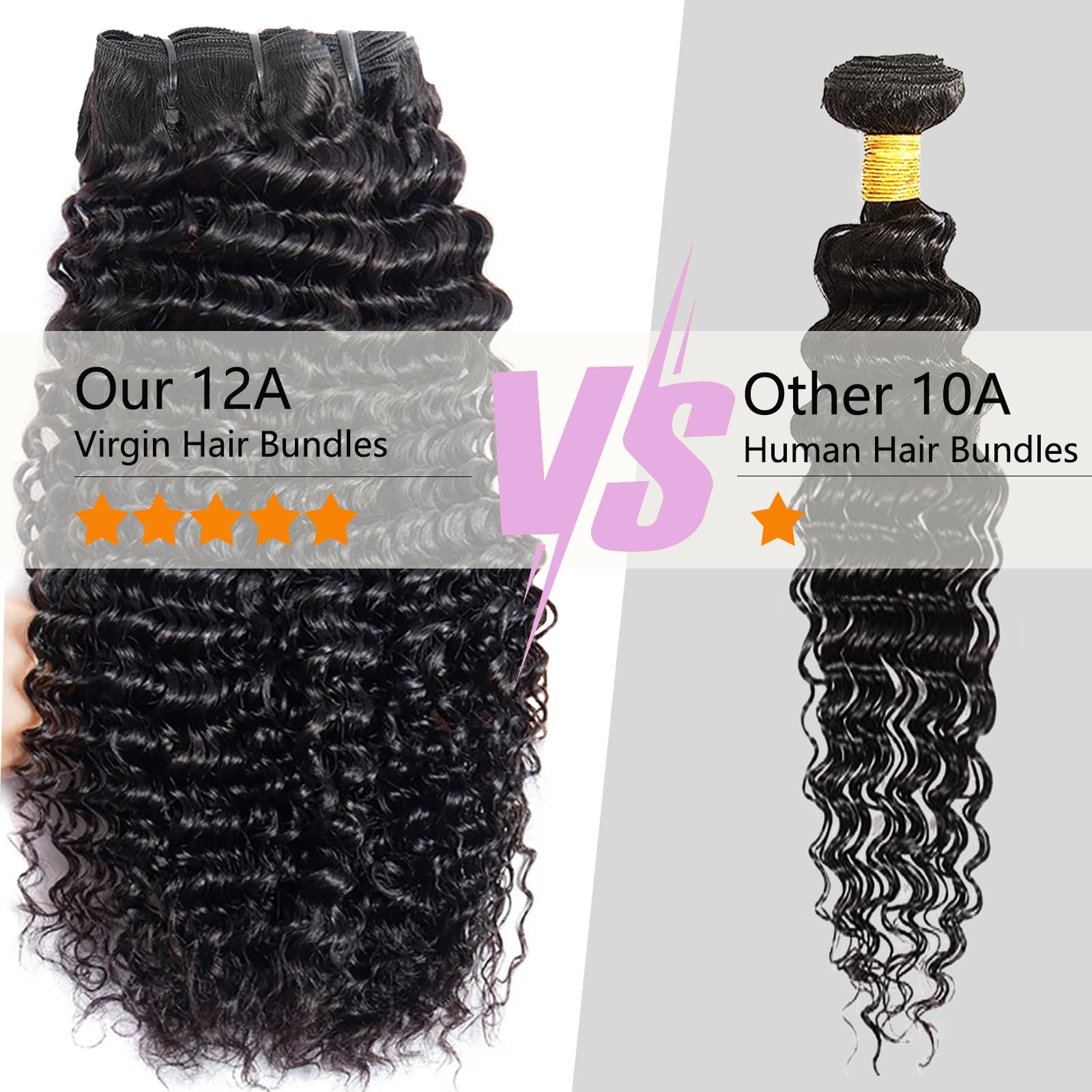 Chikamlty Deep Wave Bundles 20 inch natural black for dramatic fullness