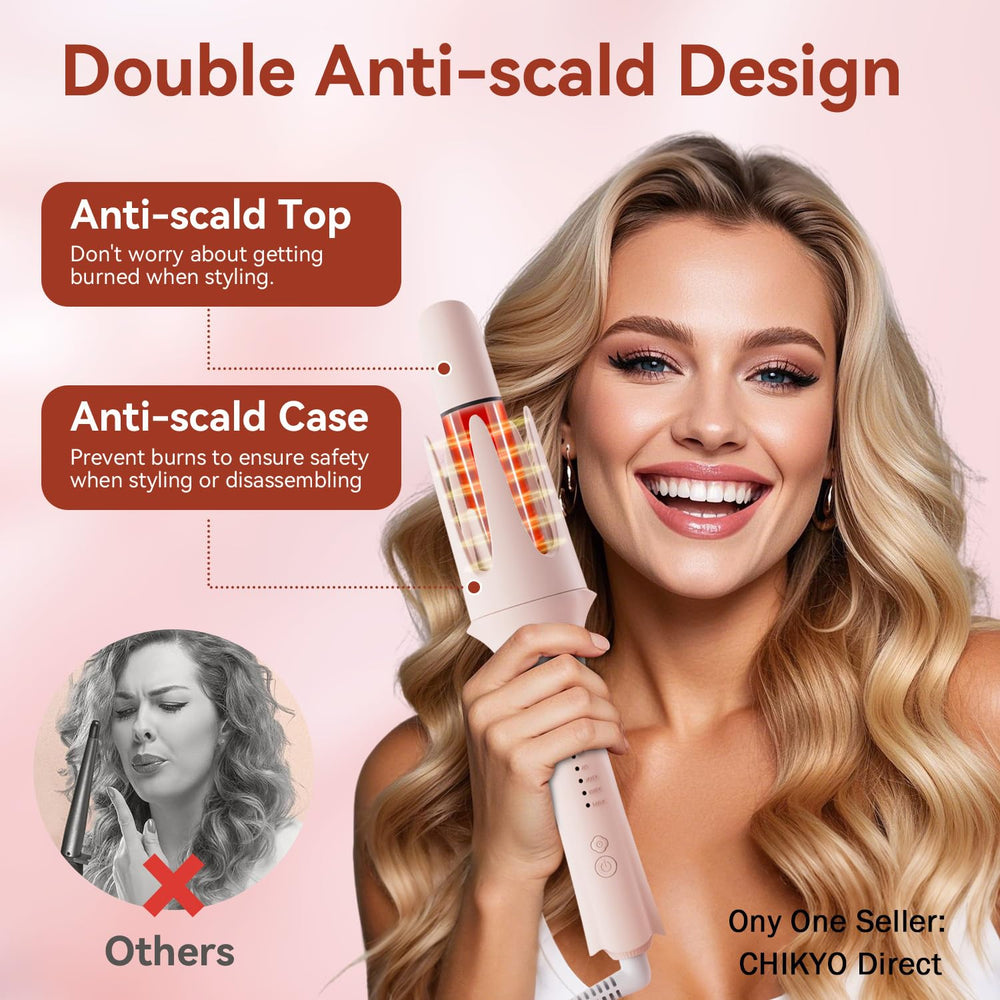 Chikyo anti-scalding top close-up emphasizes safety during styling.
