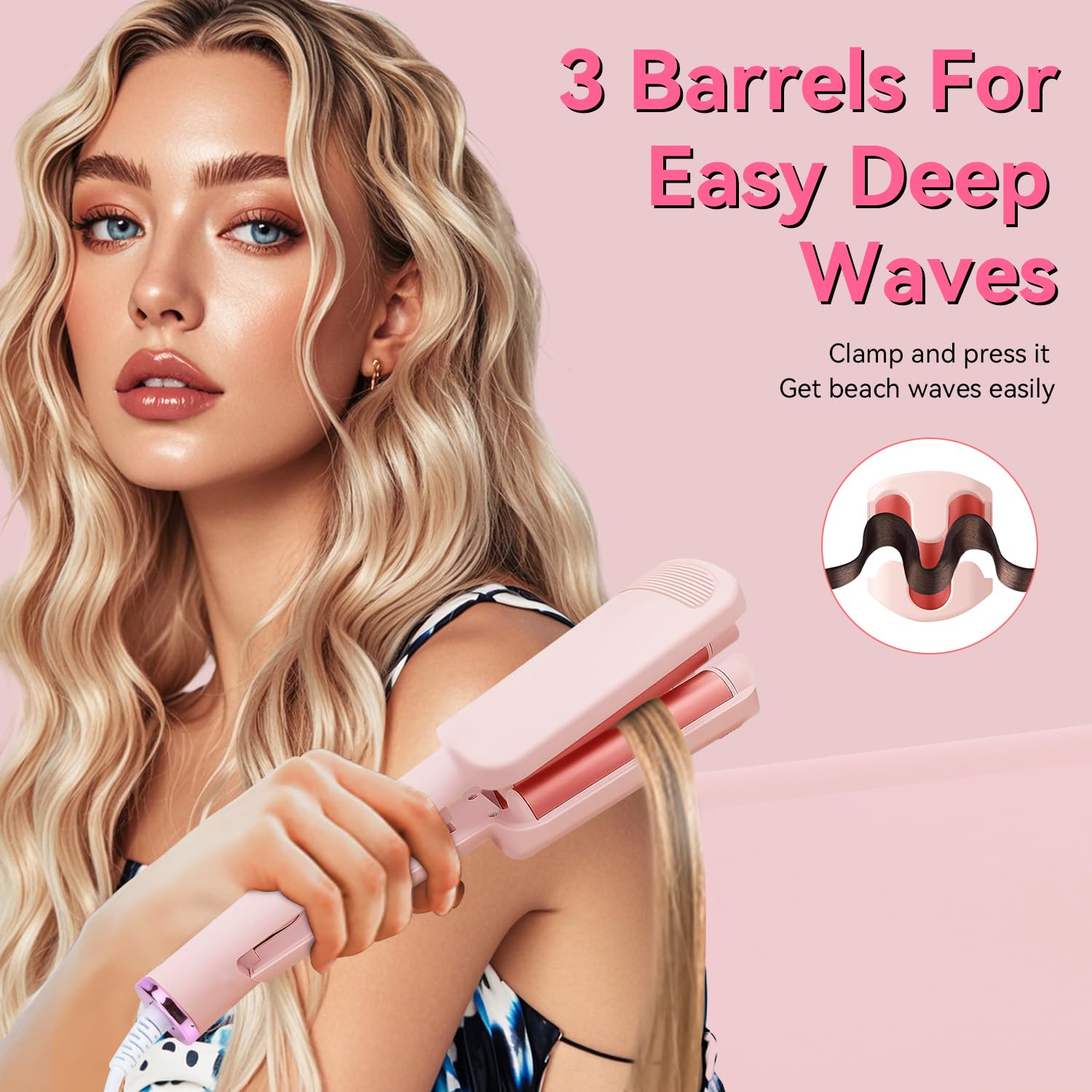 Chikyo ionic beach waves wand shows travel-ready dual voltage styling