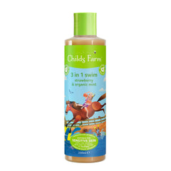 Childs Farm 3 en 1 para niños, botella en baño con aroma fresa y menta, uso diario