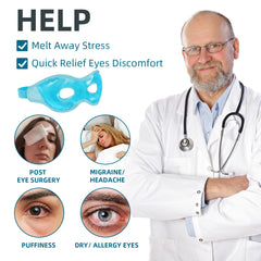 Chillojos 2-Pack cooling eye mask gel beads close-up highlighting reusable cooling for puffiness.