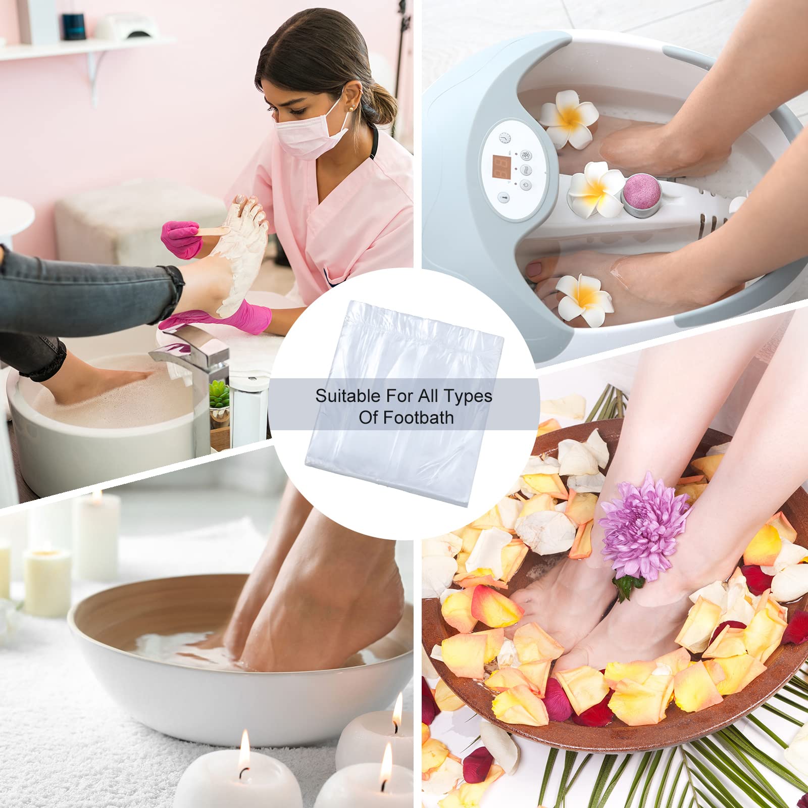 Chinco salon spa setup with clean, secure foot bathing liner