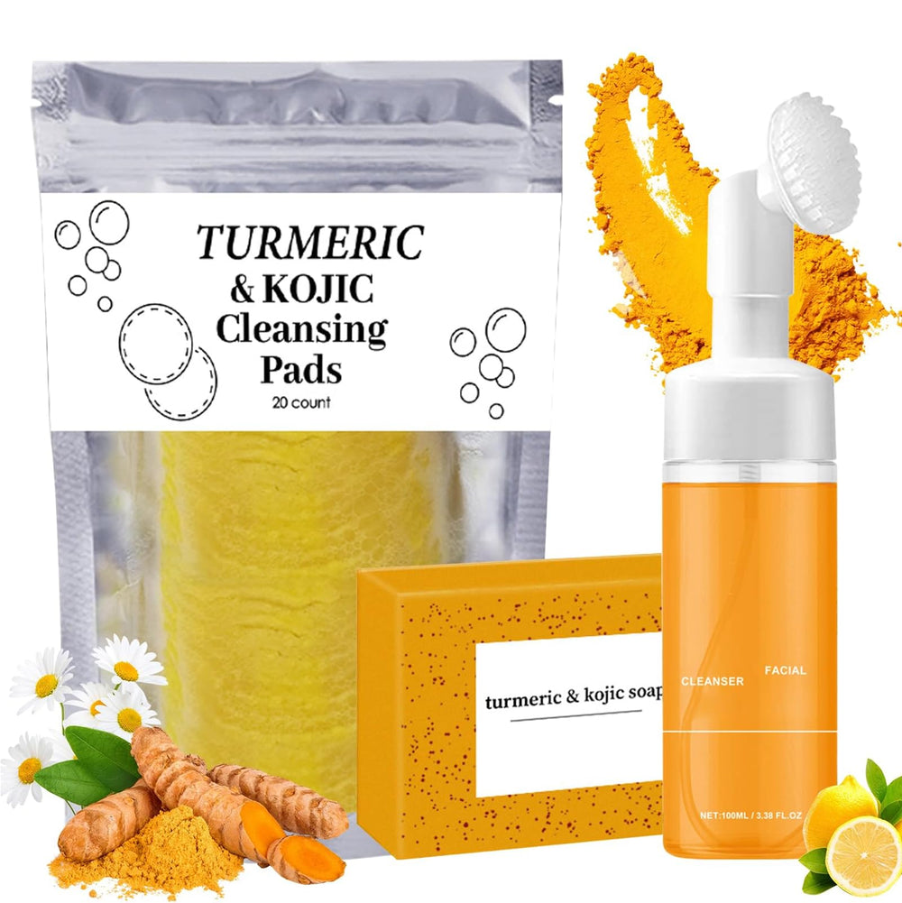 Chinosuo Turmeric Face Wash with Brush shows gentle cleansing for all skin types.
