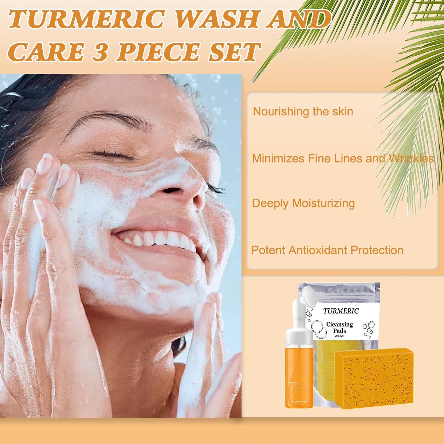 Chinosuo Turmeric Cleansing Mousse bottle offers foaming cleanse for refreshed skin.