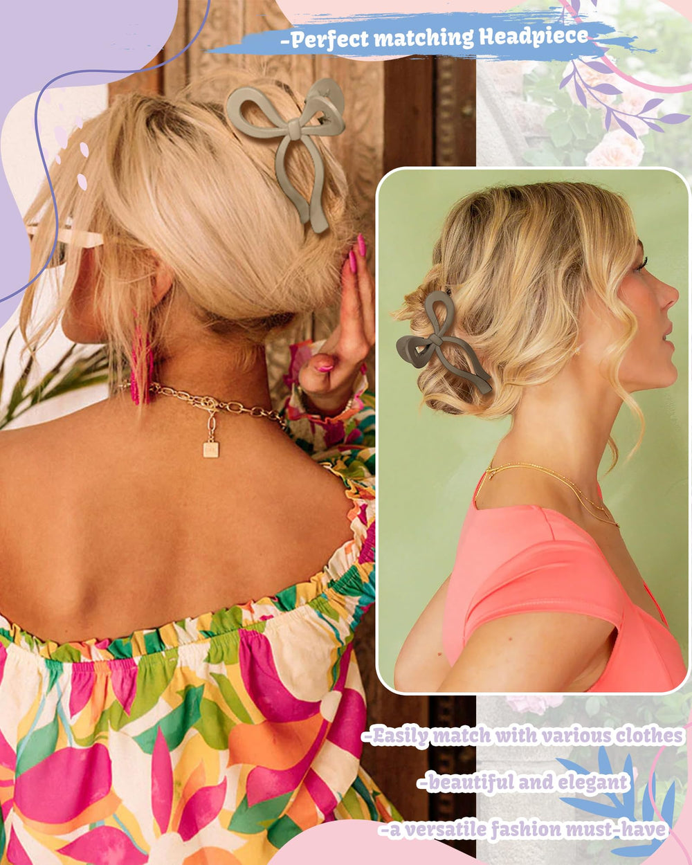 Pinza lazo CHLINS en crudo, neutra para cualquier outfit.