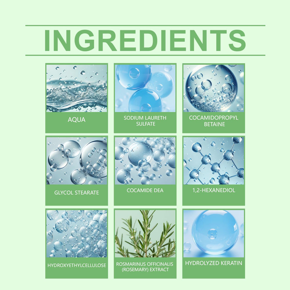 ChLNDalin rosemary hydrolyzed keratin shampoo label closeup emphasizes keratin nourishment