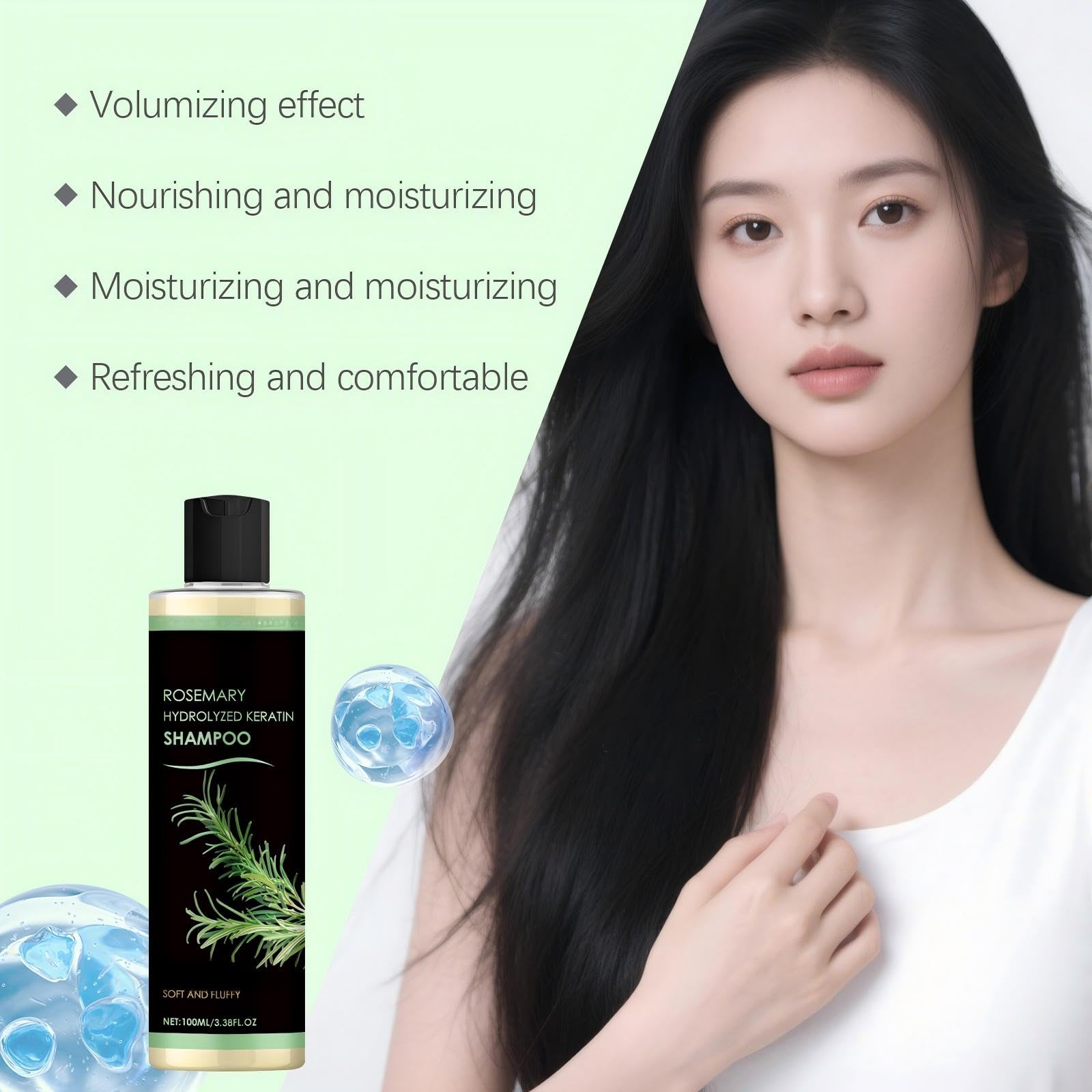 ChLNDalin Rosemary wet-hair rinse shot emphasizes a clean feel.