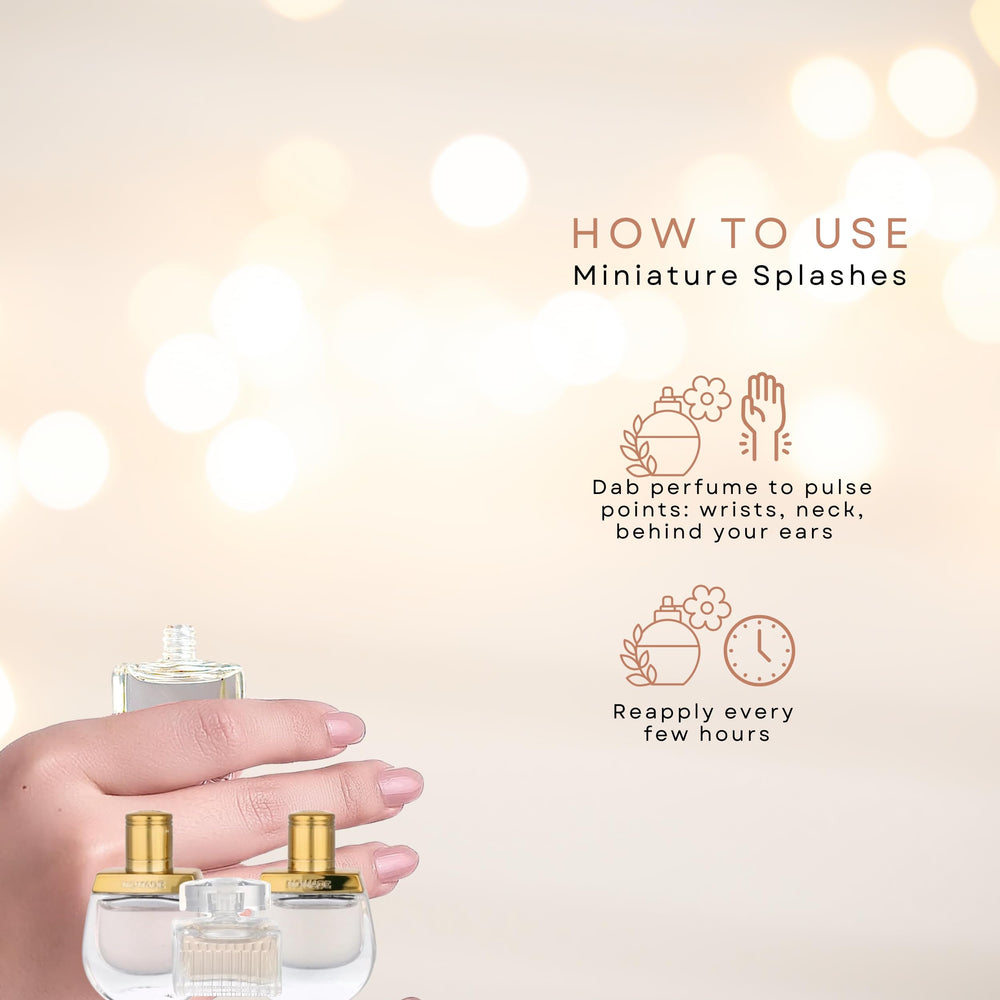 Chloé mini splash Nomade EDP bottle offers deeper scent experience.