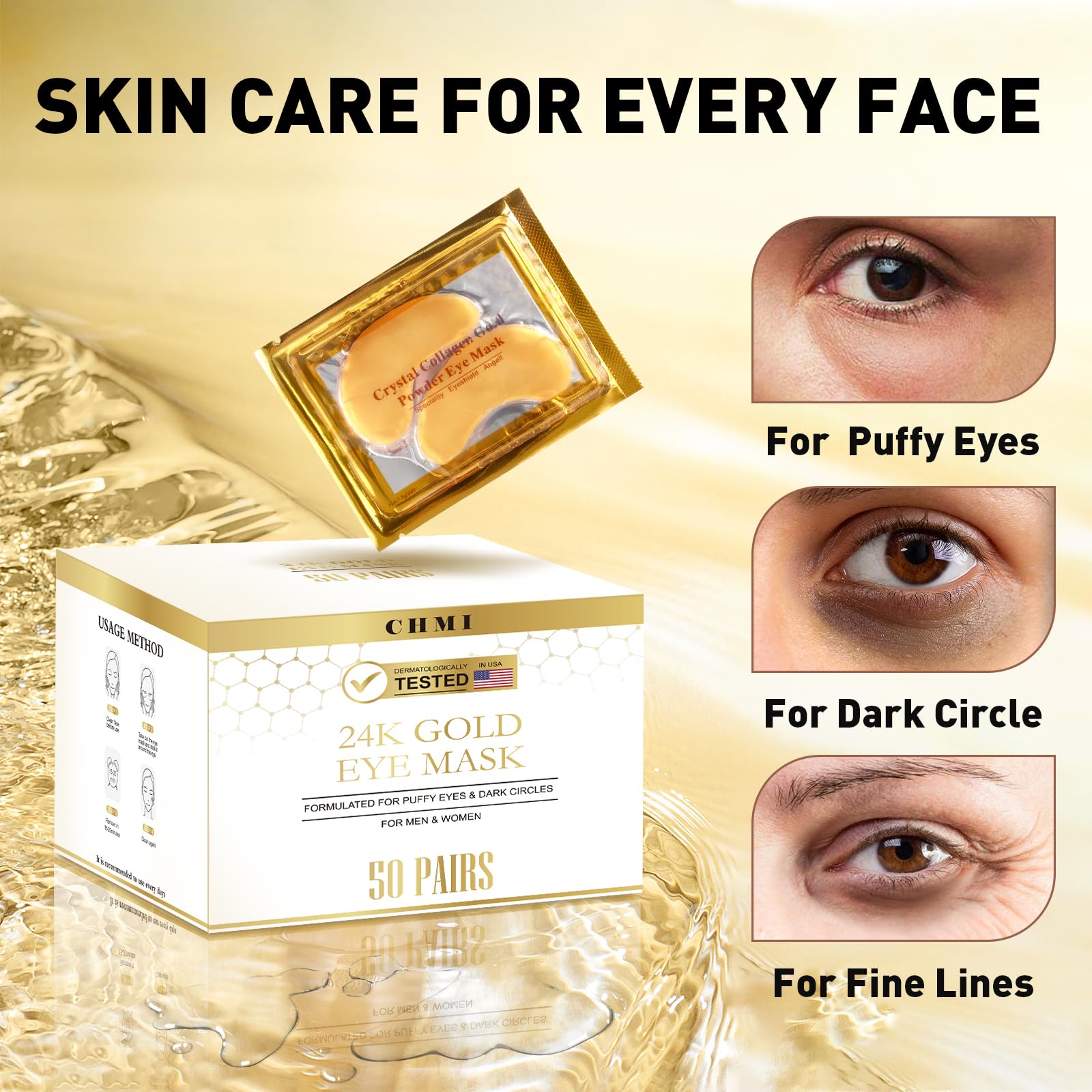 CHMI Under Eye Patches single-use sachets for on-the-go care