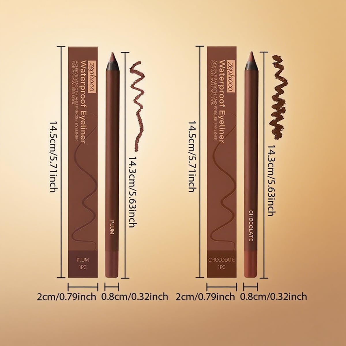 Chocolate-plum-eyeliner duo ready for everyday and special occasion looks.