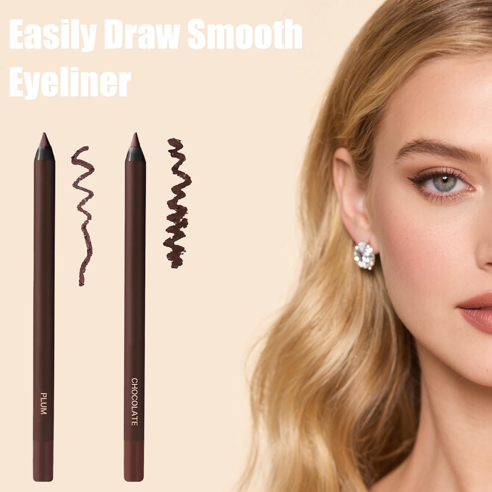 Chocolate-plum-eyeliner swatch reveals rich pigment and buildable color.