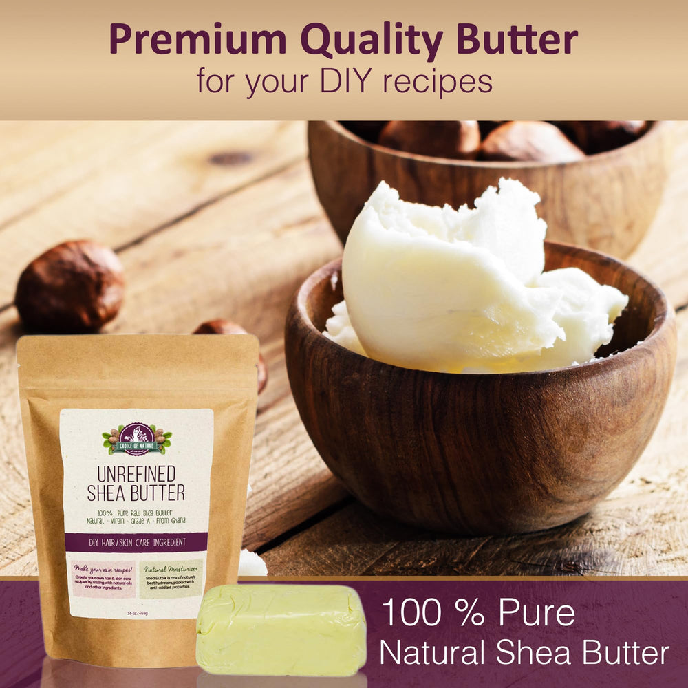 Choice of Nature shea butter texture close-up ivory paste moisturizes gently