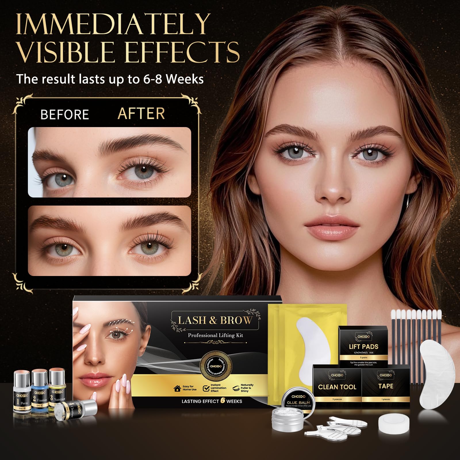 Choido Brow Lamination Kit tools layout highlights quick, beginner-friendly setup