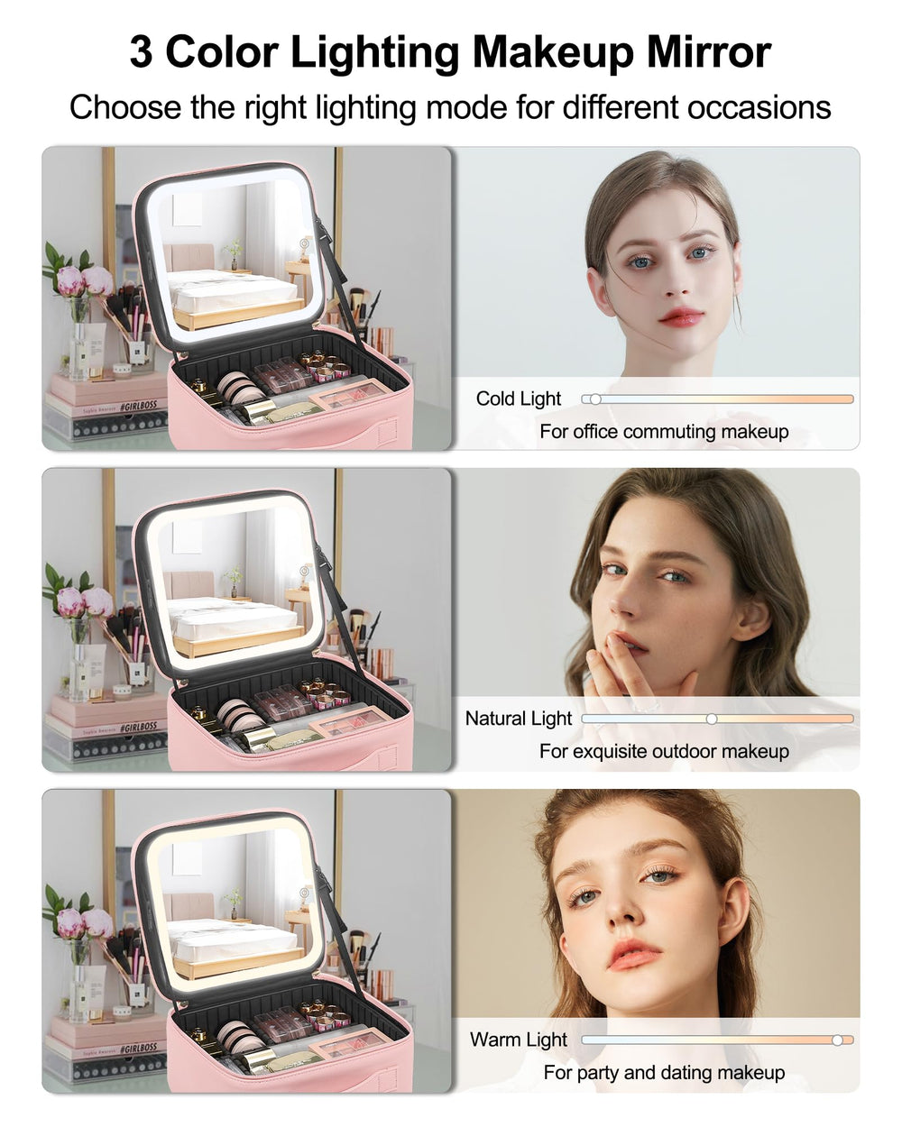 Chomeiu makeup bag adjustable dividers to customize storage