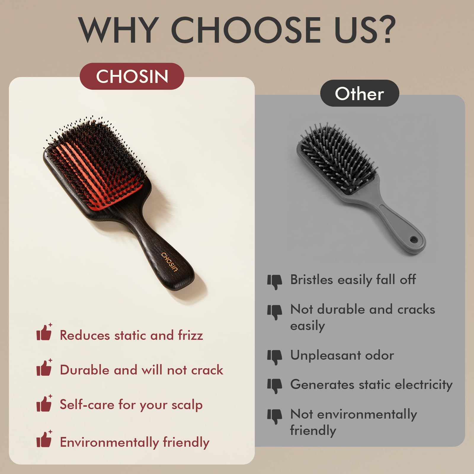 CHOSIN boar bristle brush gift box makes Christmas gifting easier