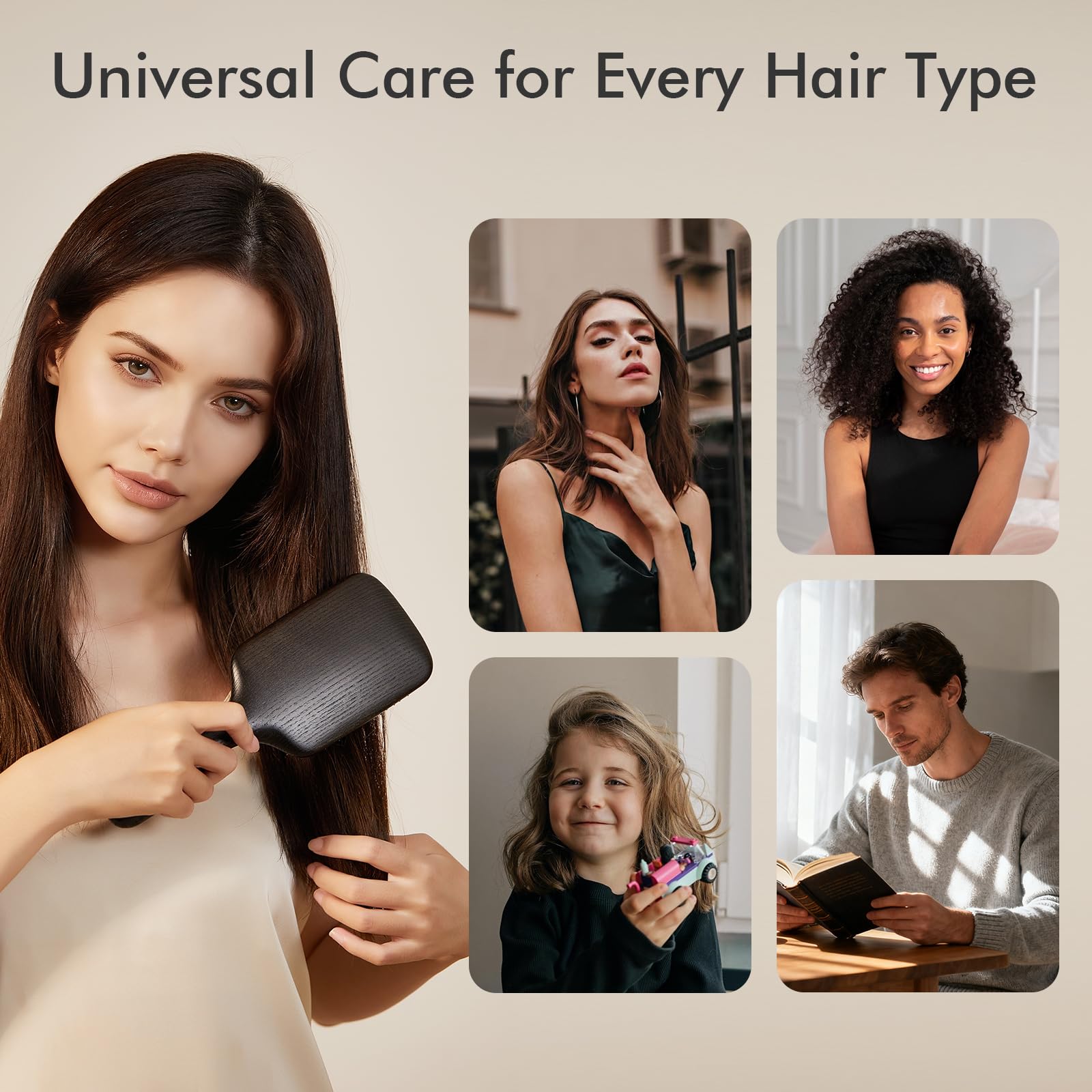 CHOSIN boar bristle brush promotes smoother, shinier hair with natural oils