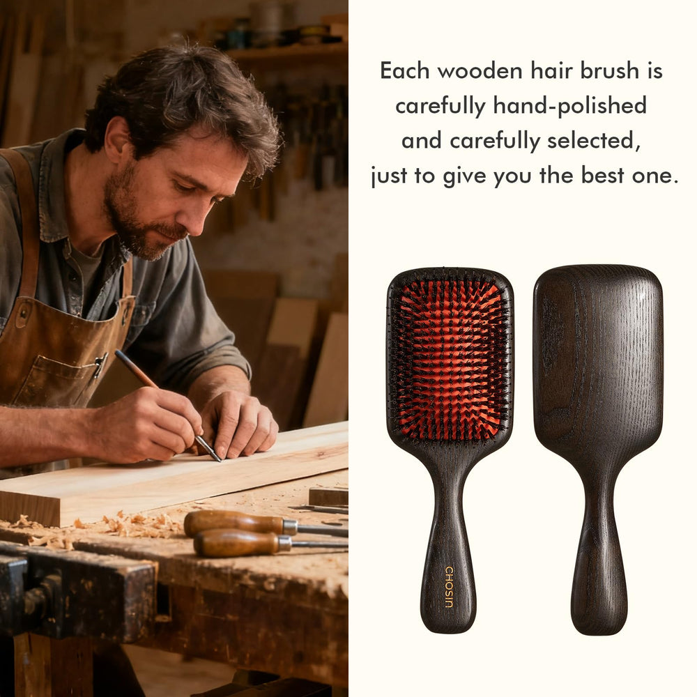 CHOSIN boar bristle brush suitable for all hair types and styles