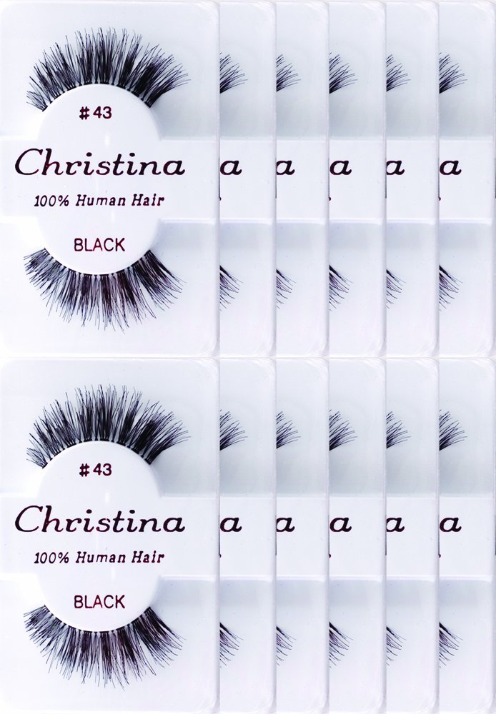 Christina Style 43 strip lashes with natural black finish for daily wear or event glam