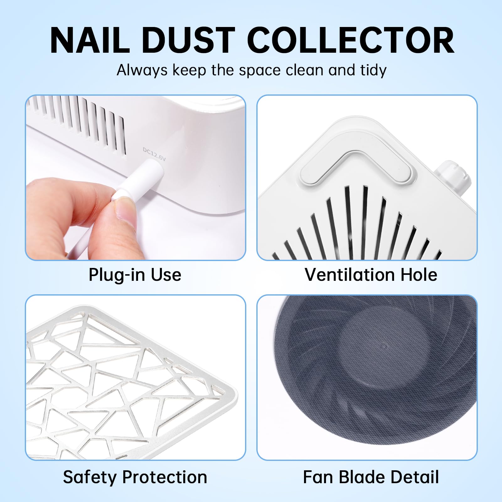 Christine Shelly Nail Dust Collector adjustable suction for tailored performance