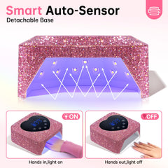Christine Shelly nail lamp detachable base for easy cleaning and flexible setup.