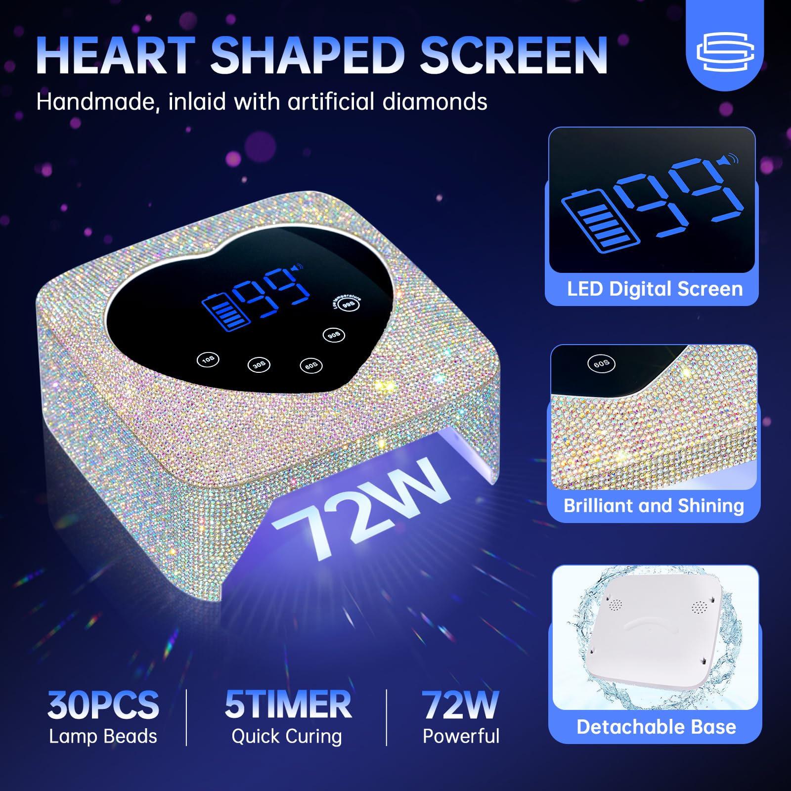 Christine Shelly nail lamp hand-under infrared sensor enables automatic curing.