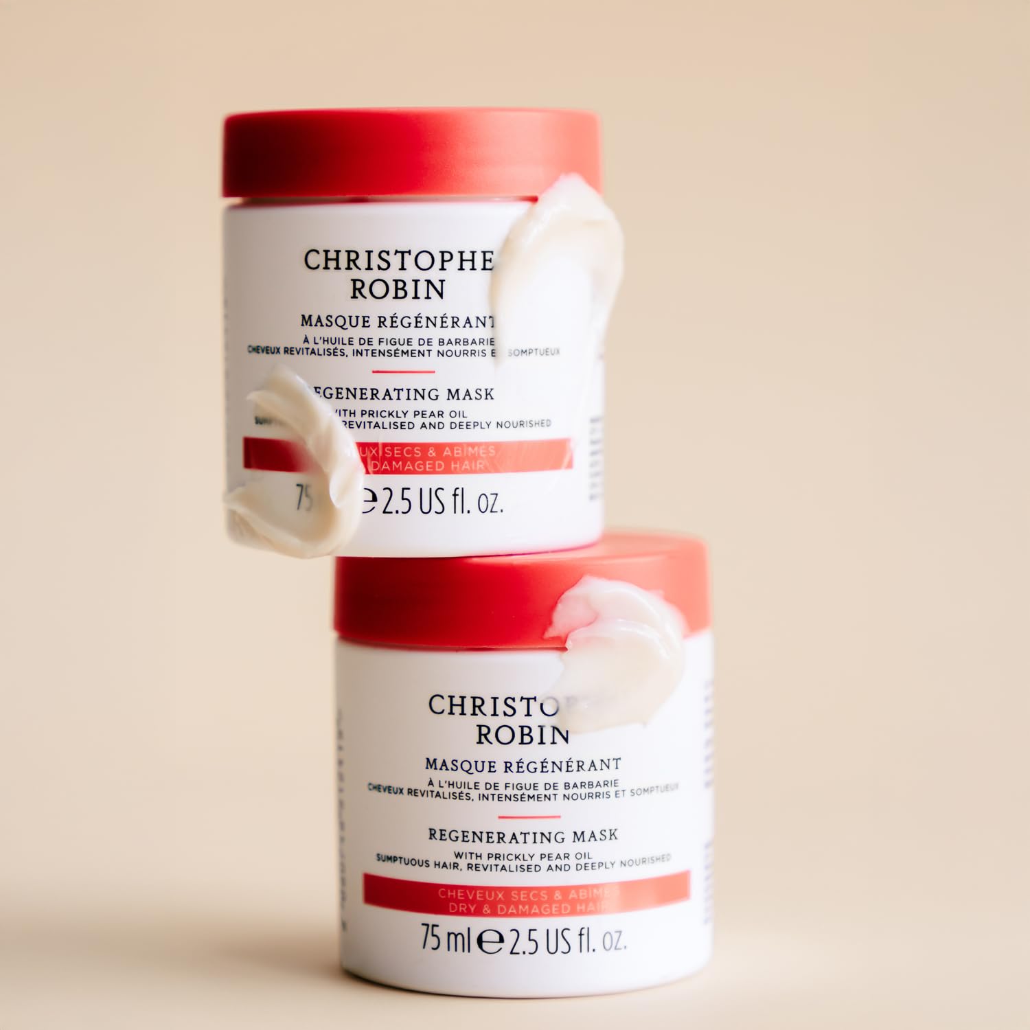 Silky post-use hair texture with Christophe Robin mask’s glossy finish