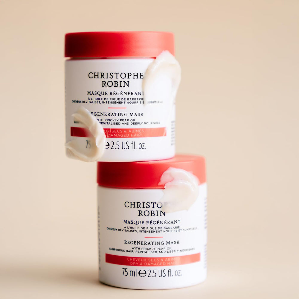 Silky post-use hair texture with Christophe Robin mask’s glossy finish