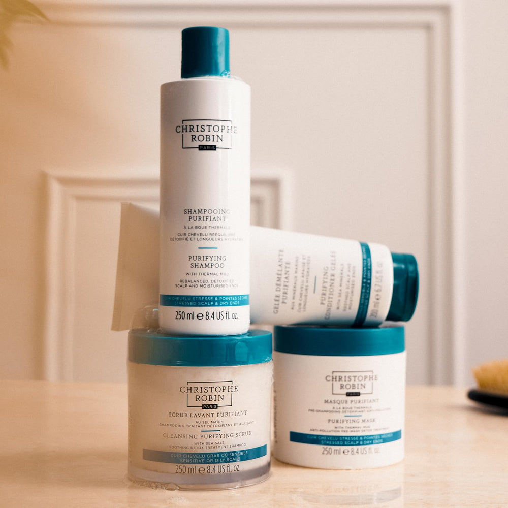 Christophe Robin cleansing-purifying-scrub-sea-salt routine shot shows balanced scalp potential
