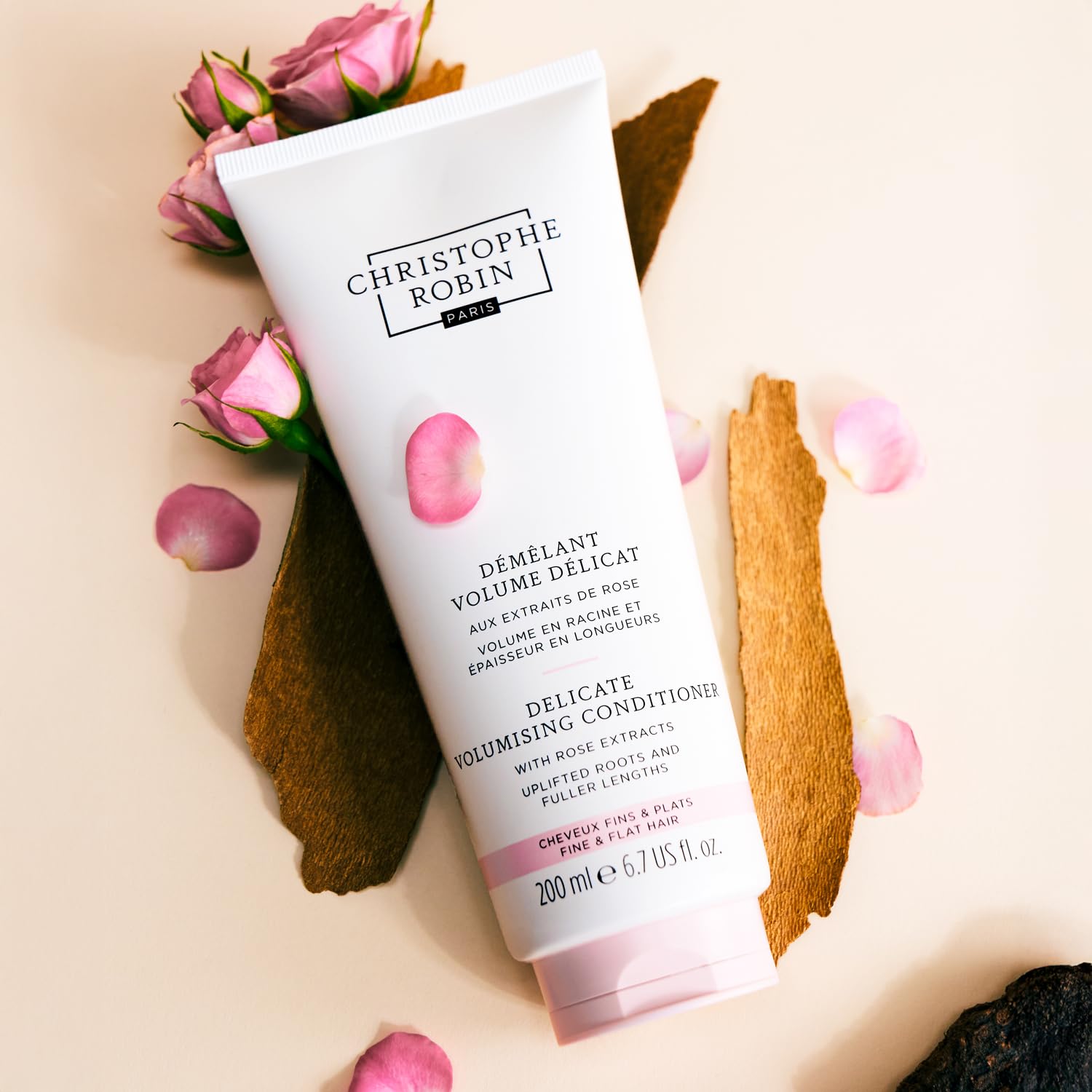 Christophe Robin color-protection label signals color-safe conditioning for vibrant tones.