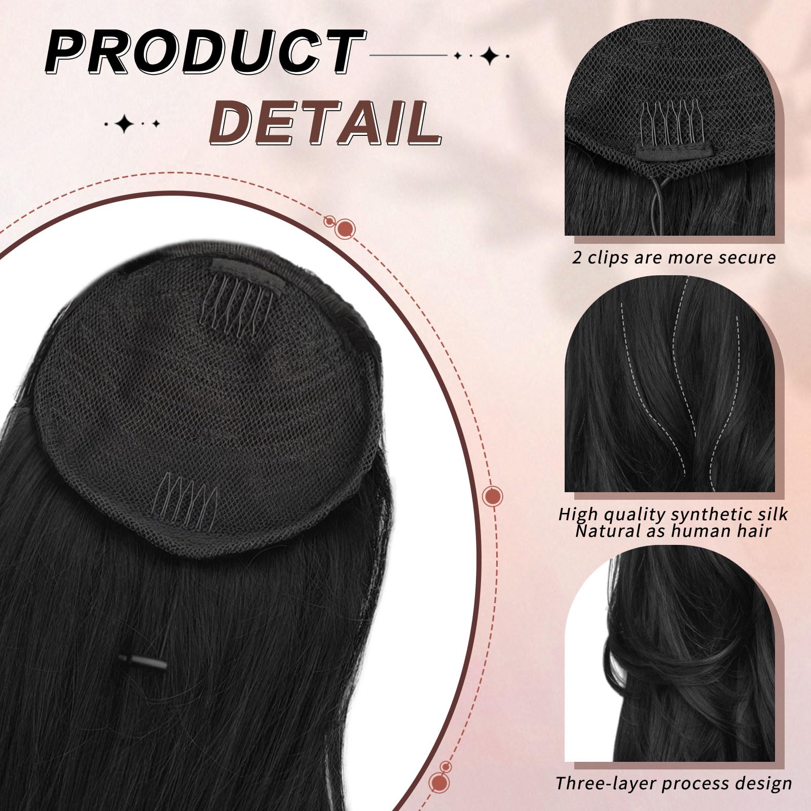 CHRSHN 26-inch ponytail demonstrates dramatic length without heavy feel.