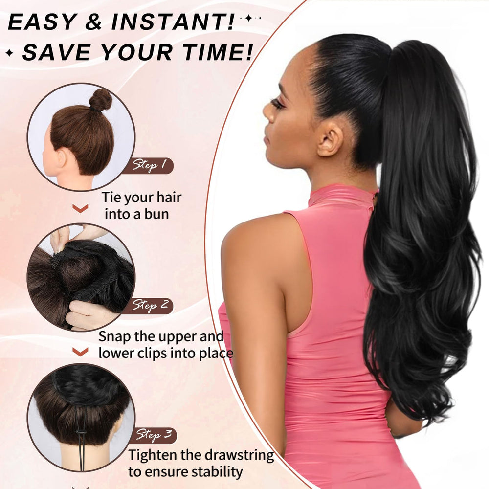 CHRSHN ponytail for weddings and cosplay adds voluminous, glossy length.