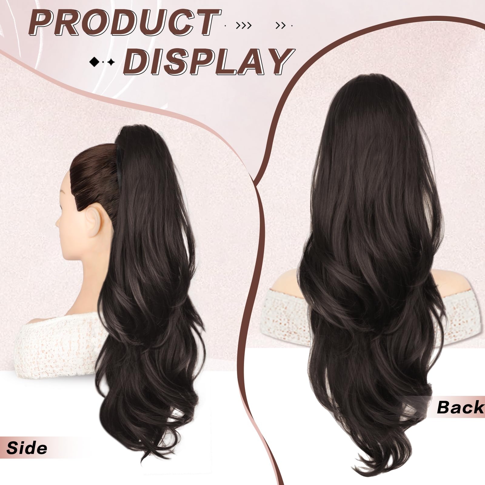 CHRSHN ponytail extension drawstring buckle to customize volume quickly.