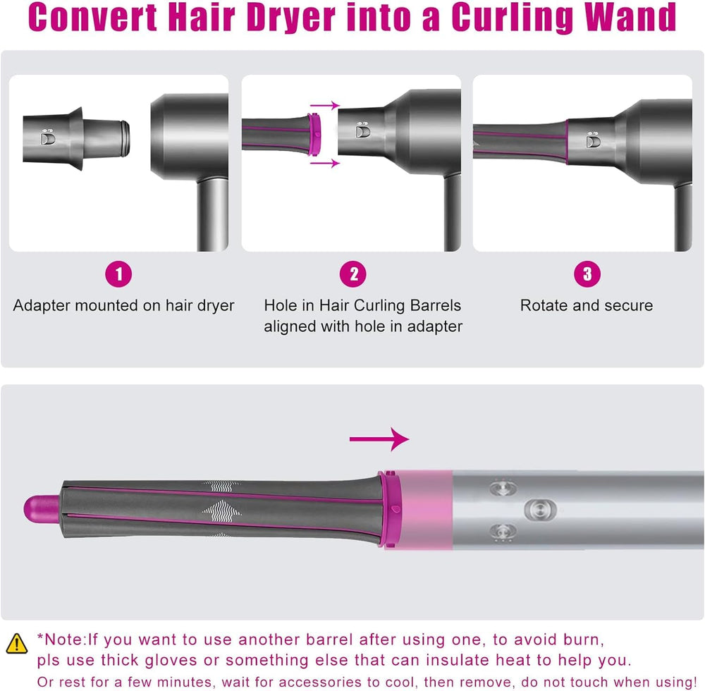 Chuancheng Dyson Supersonic curling barrel long attachment enables varied curls at home.