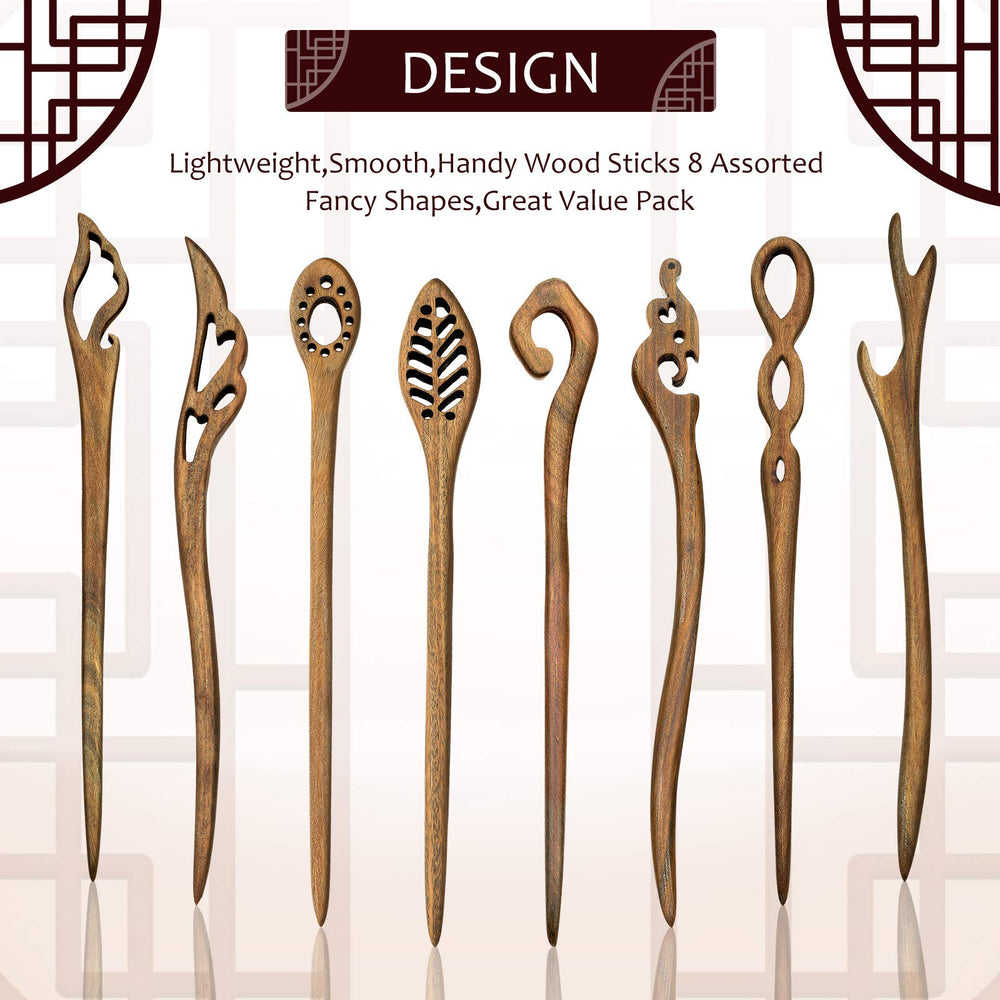 Chuangdi wooden hair stick with smooth edges protects hair