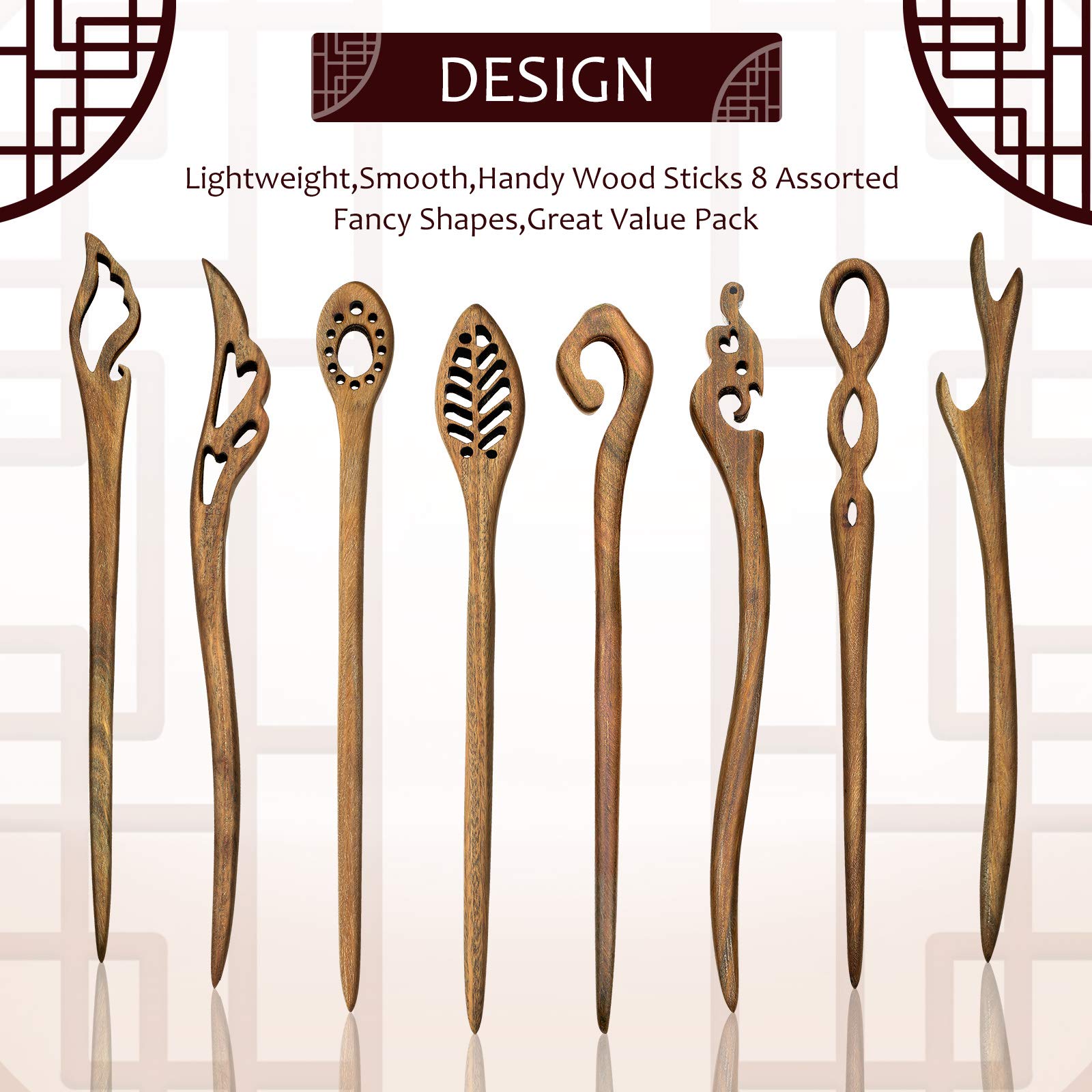 Chuangdi wooden hair pins can decorate a home or serve as bookmarks.
