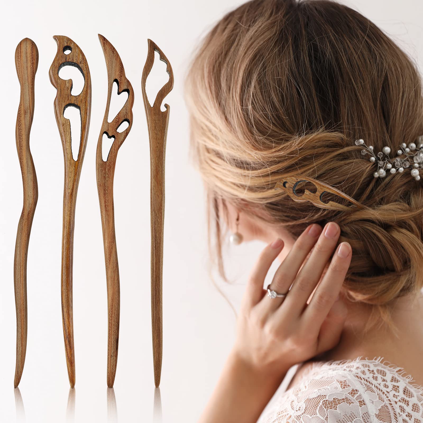 Chuangdi brown sandalwood hair sticks provide subtle fragrance and durable performance