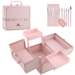 CHUANGJIN makeup train case shows aluminum frame for durable travel storage.