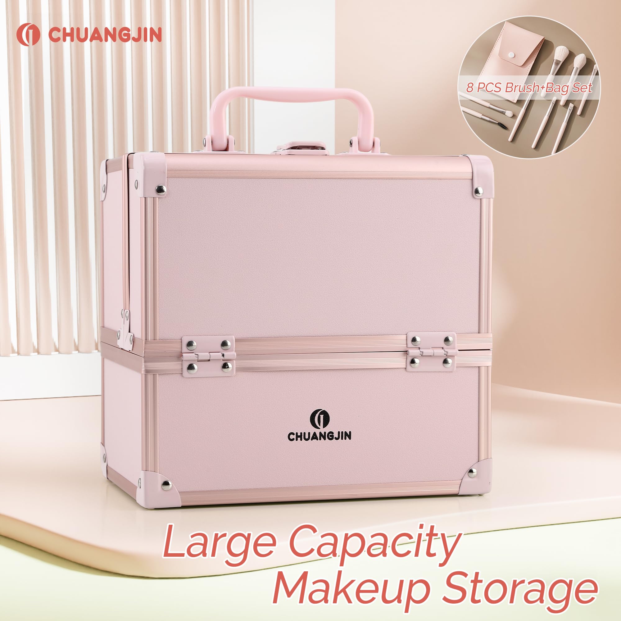 CHUANGJIN makeup train case gift-idea ideal for makeup lovers.