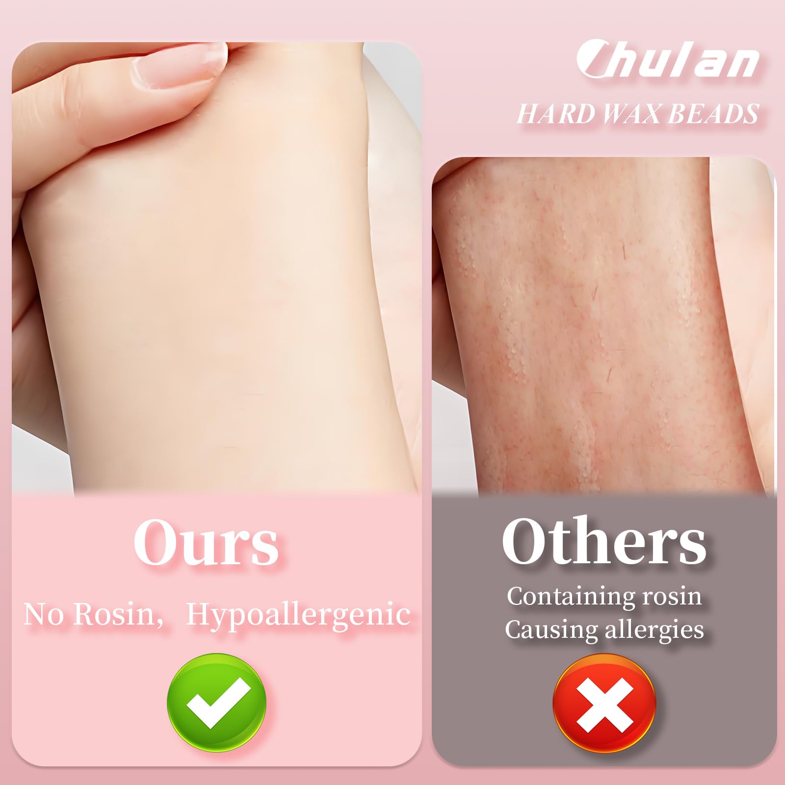 Chulan face-eyebrow wax beads; precise hair removal for delicate facial areas.