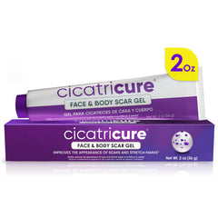 Cicatricure Advanced Scar Gel bottle close-up with fast-absorbing texture