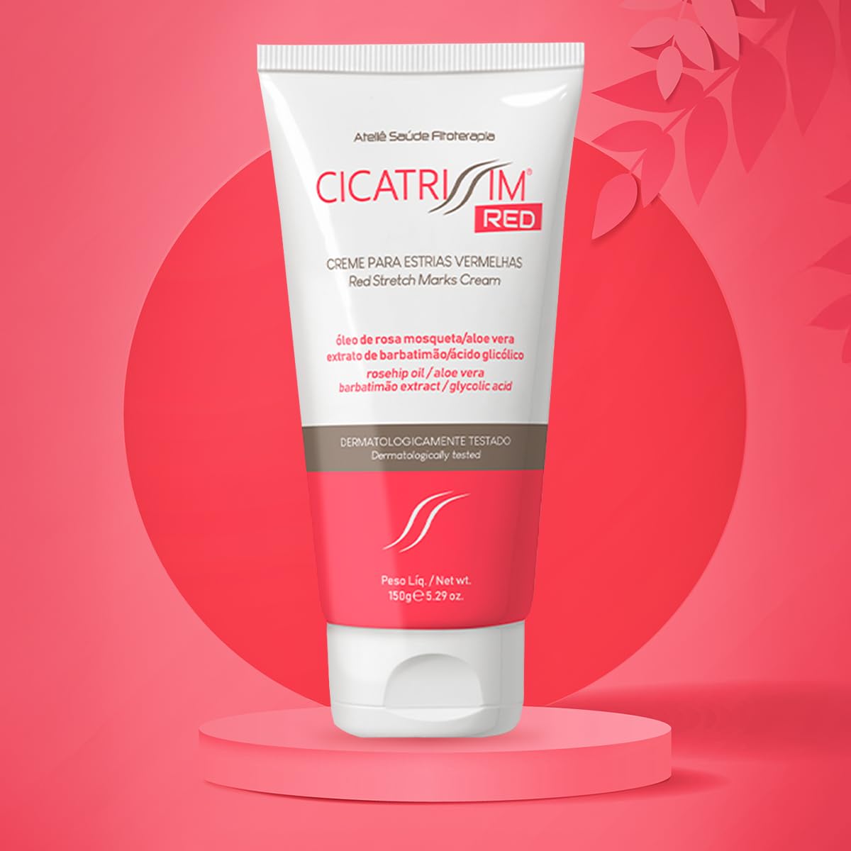 cicatrissim red stretch cream ingredients card emphasizes natural, skin-friendly components