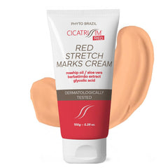 cicatrissim red stretch cream packaging highlights cruelty-free, skin-supportive formula