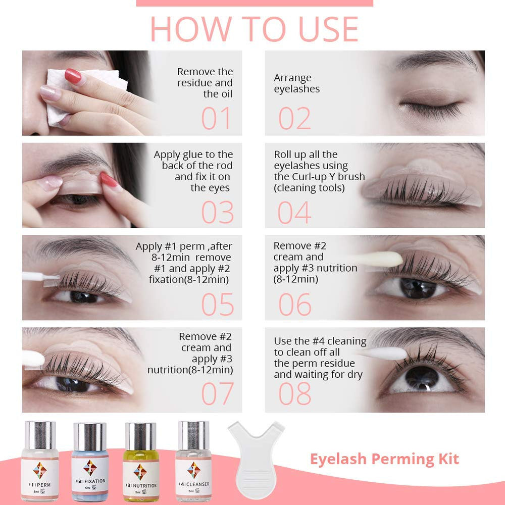 CICI Lash Lash Lift Kit model eye close-up showing dramatic curl.