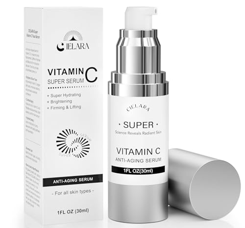 CIELARA vitamin C serum bottle closeup showing brightening formula