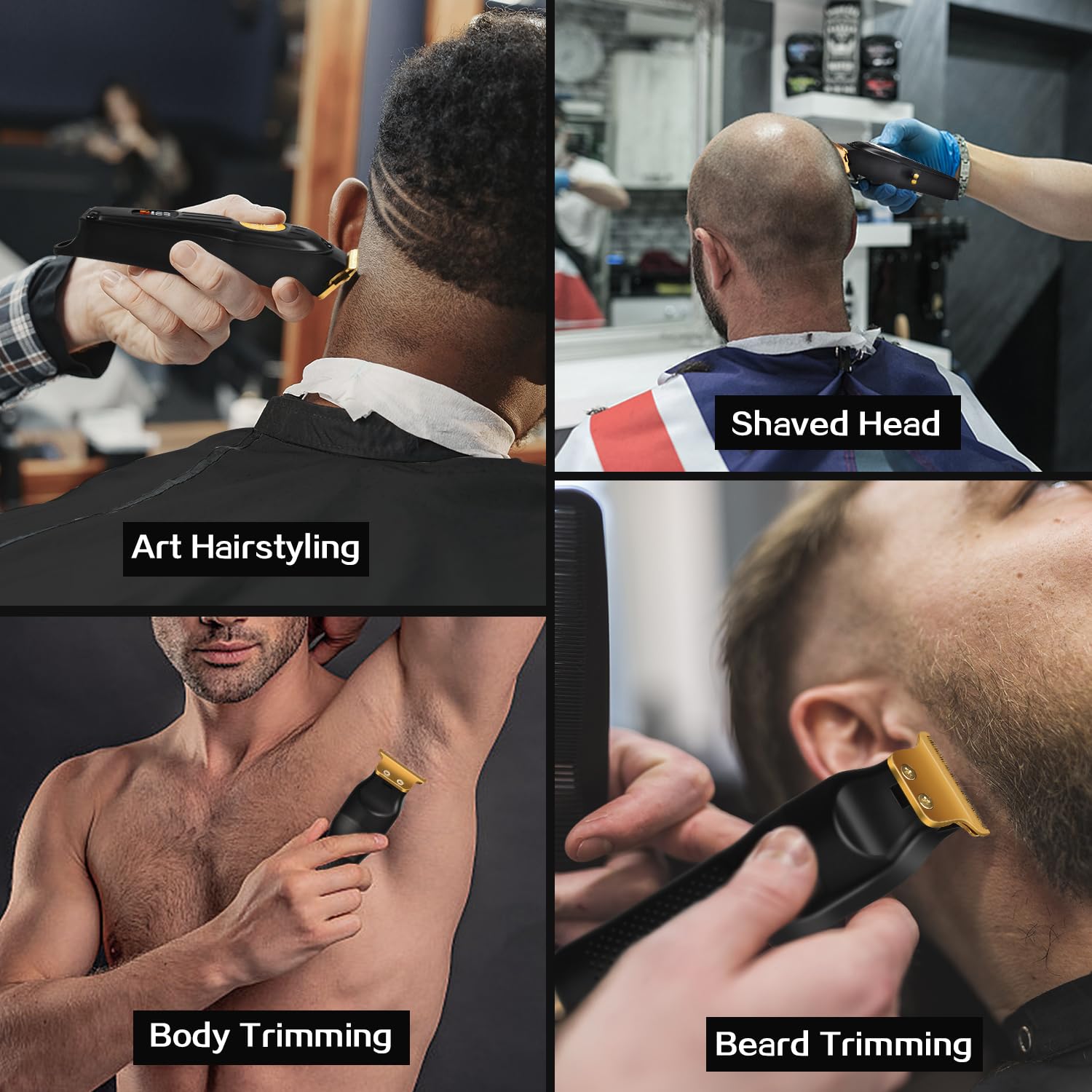 CIICII beard trimmer detail with guards for clean edges