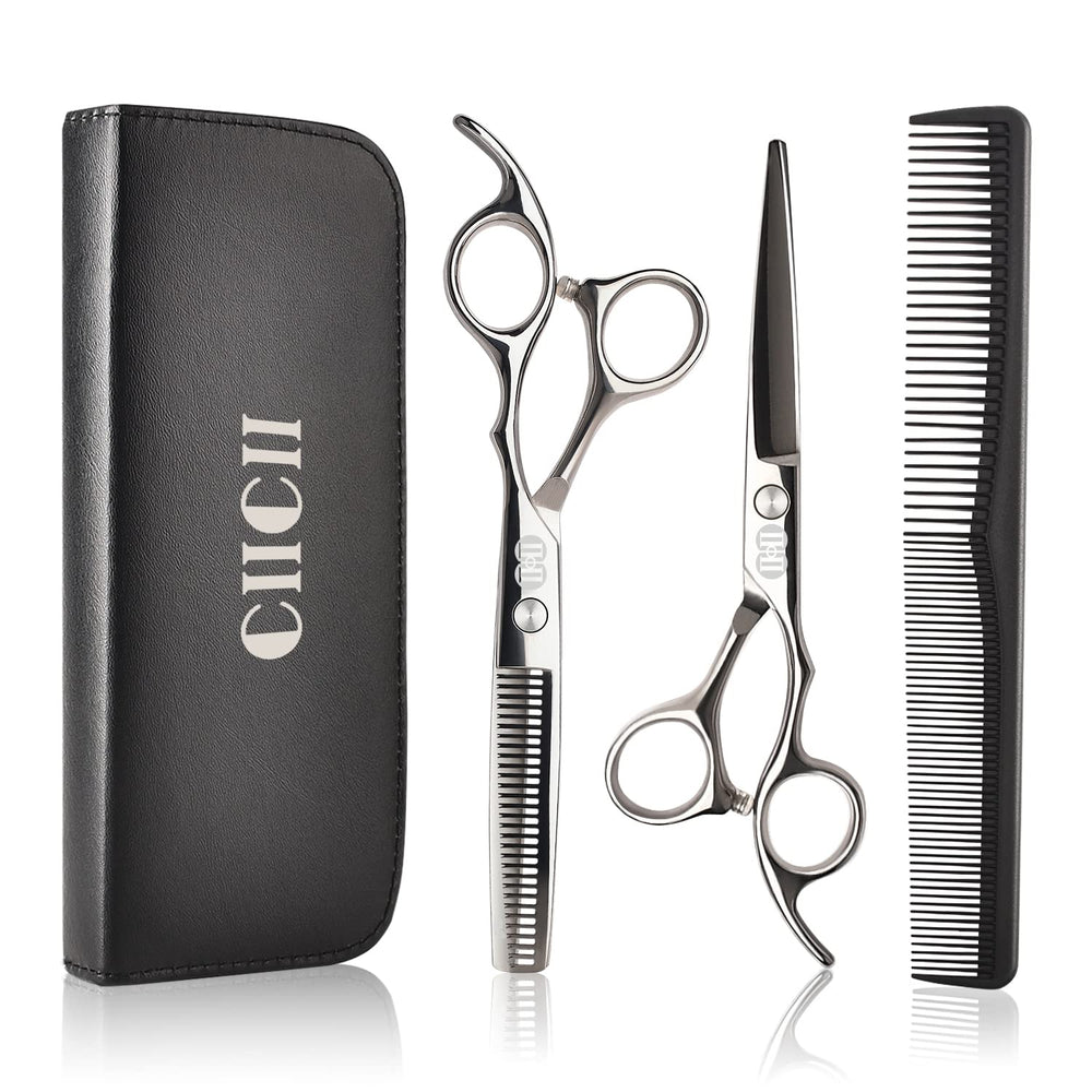 CIICII hair cutting scissors blade close-up for precise, clean cuts.