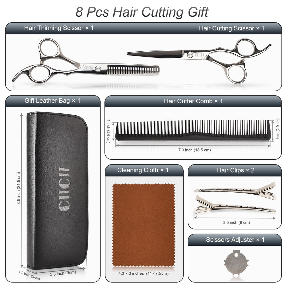 CIICII hair shears in home salon use for precise styling.