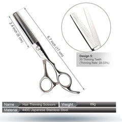CIICII thinning scissors teeth close-up showing 25-28% natural thinning.
