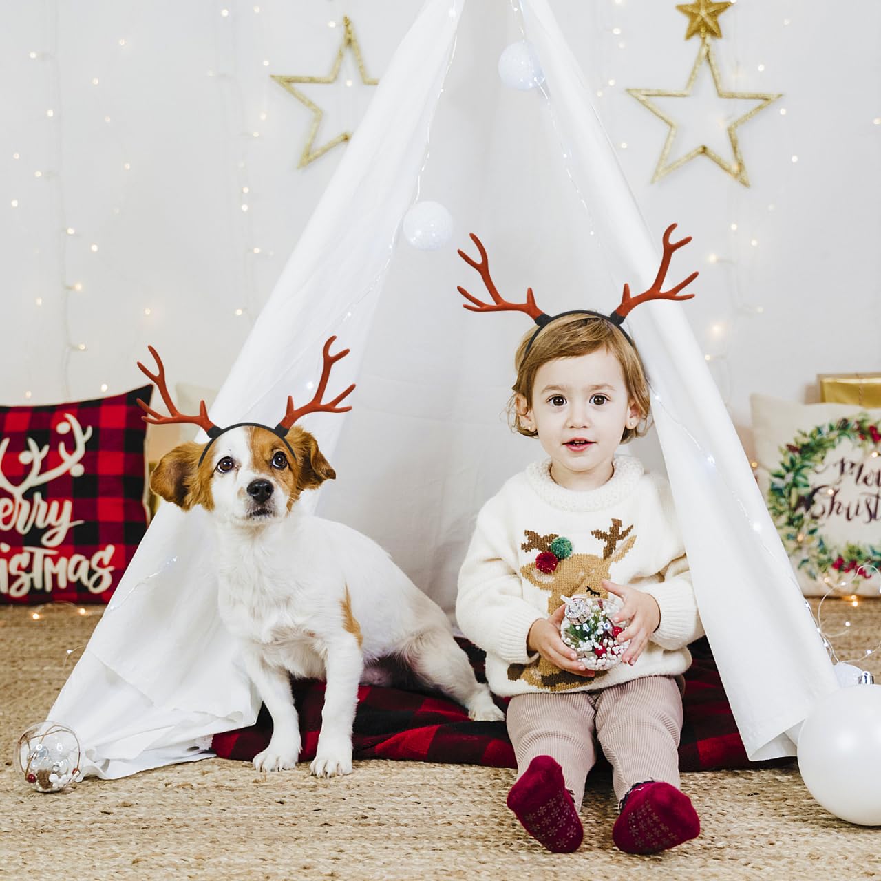 Ciieeo Reindeer Antlers Headband adds festive charm to celebrations